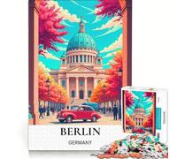 Puzzle per ragazzi da 1000 pezzi con i più bei monumenti di Berlino, gioco impossibile, regalo di compleanno, con poster e foglio di curiosità abbinati 38x52cm