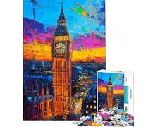 Puzzle per ragazzi da 1000 pezzi con il Big Ben al tramonto dai colori vivaci Gioco interattivo e stimolante per l'intelletto Un regalo perfetto per gli amanti dei giochi Una sfida impegnativa