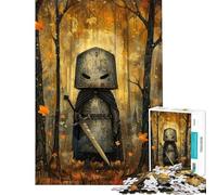 Puzzle per ragazzi da 1000 pezzi con il cavaliere dalla testa a secchio Puzzle per adulti giochi divertenti corsa di velocità manuale interazione genitore-figlio (dimensioni 50x75cm)