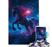 Puzzle per ragazzi da 1000 pezzi con il Cavallo Nero Cosmico gioco rompicapo educativo sfida regalo di compleanno adatto alle coppie (dimensioni 50x75cm)