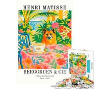 Puzzle per ragazzi da 1000 pezzi con il dipinto "Cane e caffè" di Henri Matisse Una sfida stimolante per tutta la famiglia un giocattolo antistress adatto a partire dai 14 anni (38x52cm)