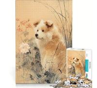 Puzzle per ragazzi da 1000 pezzi con il dipinto di un cane in un prato Gioco rilassante antistress ideale come regalo di compleanno o per occasioni speciali 38x52cm