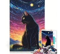 Puzzle per ragazzi da 1000 pezzi con il Gatto Cosmico, gioco interattivo, migliora la memoria, regalo per amici e familiari 38x26cm