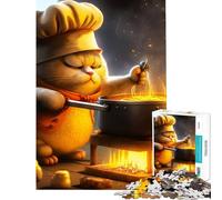 Puzzle per ragazzi da 1000 pezzi con il gatto grasso e lo chef sfida educativa giocattolo decorativo per la casa adatto a ragazzi dai 14 anni in su (38x26cm)