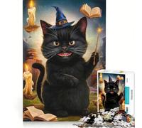 Puzzle per ragazzi da 1000 pezzi con il gatto mago giocattolo antistress sfida impegnativa per rafforzare l'amore tra le coppie 38x52cm