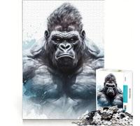 Puzzle per ragazzi da 1000 pezzi con il gorilla arrabbiato, un gioco rompicapo divertente e spiritoso, compleanni e Natale 50x75cm