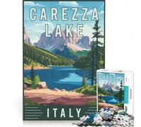 Puzzle per ragazzi da 1000 pezzi con il Lago di Carezza in Italia, gioco rilassante, interazione genitore-figlio, sfida unica 50x75cm