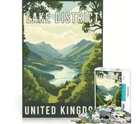 Puzzle per ragazzi da 1000 pezzi con il Lake District nel Regno Unito, gioco per famiglie, attività divertenti da fare a casa, regalo di compleanno, regalo di viaggio 50x75cm