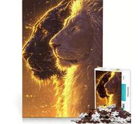 Puzzle per ragazzi da 1000 pezzi con il leone bianco e la pantera giocattolo educativo per divertimento in famiglia compleanno e Natale 50x75cm
