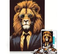 Puzzle per ragazzi da 1000 pezzi con il leone il re degli affari gioco per famiglie attività divertenti da fare a casa regalo di compleanno regalo di viaggio 38x52cm