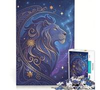 Puzzle per ragazzi da 1000 pezzi con il leone Leo giochi per famiglie decorazione perfetta collezione d'artista belle arti 50x75cm