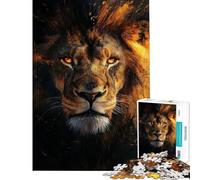 Puzzle per ragazzi da 1000 pezzi con il leone reale ideale per adolescenti Taglio di precisione interattivo genitore-figlio rompicapo e giochi per tutta la famiglia 38x26cm
