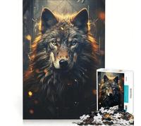Puzzle per ragazzi da 1000 pezzi con il lupo arrabbiato, un gioco rompicapo divertente e spiritoso, compleanni e Natale 38x52cm