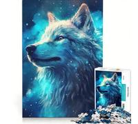 Puzzle per ragazzi da 1000 pezzi con il Lupo Cosmico, antistress, rilassante per la mente, gioco di sfida unico 50x75cm