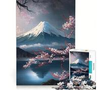 Puzzle per ragazzi da 1000 pezzi con il Monte Fuji e i ciliegi in fiore antistress sfida impegnativa per rafforzare l'amore tra le coppie 38x52cm