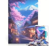 Puzzle per ragazzi da 1000 pezzi con il Monte Fuji e la via dei ciliegi in fiore gioco pratico per divertimento in famiglia ideale come regalo per tutta la famiglia 50x75cm