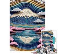 Puzzle per ragazzi da 1000 pezzi con il Monte Fuji e un paesaggio a strati Difficile e stimolante un gioco per famiglie adatto a persone dai 14 anni in su (38x26cm)