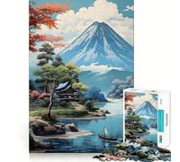 Puzzle per ragazzi da 1000 pezzi con il Monte Fuji in fiore in Giappone,disegno dai bordi precisi,gioco divertente per concentrarsi,momento di relax,regalo di Natale rilassante 50x75cm