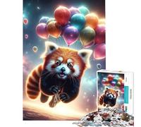 Puzzle per ragazzi da 1000 pezzi con il panda rosso e il suo viaggio spaziale gioco educativo idea regalo divertente e spiritoso (dimensioni 75x50cm)