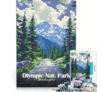 Puzzle per ragazzi da 1000 pezzi con il poster del Parco Nazionale Olimpico di Washington giocattolo educativo per divertimento in famiglia per rafforzare l'amore tra le coppie 50x75cm