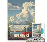 Puzzle per ragazzi da 1000 pezzi con il poster del tram di Helsinki gioco rilassante antistress divertente regalo di compleanno 38x26cm