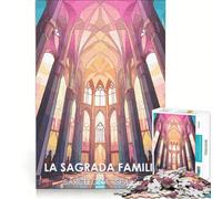 Puzzle per ragazzi da 1000 pezzi con il poster della Sagrada Familia, giocattolo fai-da-te, interazione genitore-figlio, compleanno e Natale 38x26cm