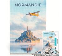 Puzzle per ragazzi da 1000 pezzi con il poster di Mont Saint Michel, gioco rompicapo, stimolante da completare, regalo per amici e familiari 38x52cm
