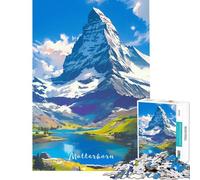 Puzzle per ragazzi da 1000 pezzi con il riflesso del Cervino Gioco impossibile giocattolo avvincente per coltivare la pazienza Regalo di compleanno divertente e spiritoso (dimensioni 38x26cm)