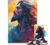 Puzzle per ragazzi da 1000 pezzi con il ritratto di Gesù Cristo giocattolo fai da te decorazione artistica per la casa ideale come regalo per tutta la famiglia 50x75cm