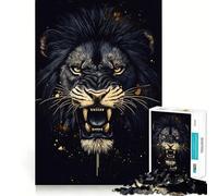 Puzzle per ragazzi da 1000 pezzi con il ruggito del leone nero,disegno dai bordi precisi,gioco di concentrazione,regalo,gioco rilassante,scena natalizia 50x75cm