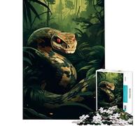 Puzzle per ragazzi da 1000 pezzi con il serpente nella giungla gioco stimolante giocattolo educativo migliora la memoria regalo di Babbo Natale segreto (dimensioni 38x26cm)
