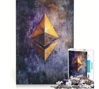 Puzzle per ragazzi da 1000 pezzi con il simbolo di Ethereum, giochi rilassanti, di analisi e logica, regalo di compleanno, regalo di viaggio 38x26cm