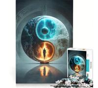 Puzzle per ragazzi da 1000 pezzi con il simbolo Yin e Yang gioco divertente allena la mente e la manualità ideale come decorazione da scrivania 38x26cm
