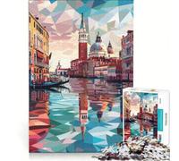Puzzle per ragazzi da 1000 pezzi con il suggestivo tramonto di Venezia, gioco rompicapo, stimolante da completare, regalo per amici e familiari 38x26cm