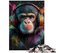 Puzzle per ragazzi da 1000 pezzi con il tema La scimmia che batte il ghiaccio un puzzle impegnativo da completare compleanni e Natale (38x26cm/1000 pezzi)