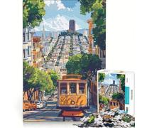 Puzzle per ragazzi da 1000 pezzi con il tram di San Francisco giochi rilassanti attività divertenti da fare a casa gioco dal design accattivante 38x26cm