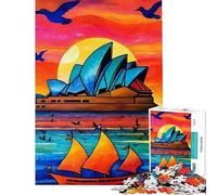 Puzzle per ragazzi da 1000 pezzi con il tramonto dell'Opera House di Sydney Gioco impegnativo impossibile adatto a coppie regalo di compleanno (dimensioni 38x26cm)