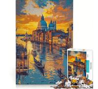 Puzzle per ragazzi da 1000 pezzi con il tramonto di Venezia sul canale gioco pratico difficile e stimolante cerca un gioco impegnativo 38x26cm