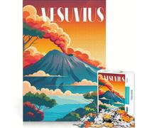 Puzzle per ragazzi da 1000 pezzi con il Vesuvio infuocato, gioco impossibile, divertente antistress, ideale come regalo 50x75cm