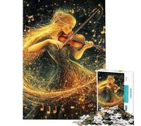Puzzle per ragazzi da 1000 pezzi con il violinista dorato taglio di precisione interazione genitore-figlio rompicapo gioco per famiglie 38x52cm
