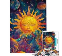 Puzzle per ragazzi da 1000 pezzi con il volto del sole cosmico taglio di precisione difficile e stimolante gioco per tutta la famiglia 38x52cm