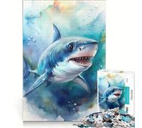 Puzzle per ragazzi da 1000 pezzi con illustrazione ad acquerello di Baby Shark gioco rompicapo per genitori e figli regalo di compleanno 50x75cm