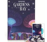 Puzzle per ragazzi da 1000 pezzi con illustrazione dei Giardini di Singapore sulla Baia giochi rilassanti attività divertenti da fare in casa gioco dal design accattivante 38x52cm
