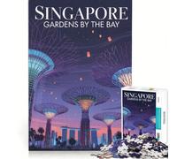 Puzzle per ragazzi da 1000 pezzi con illustrazione dei Giardini di Singapore sulla Baia gioco pratico per tutta la famiglia ideale come regalo per tutta la famiglia 38x26cm