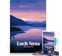 Puzzle per ragazzi da 1000 pezzi con illustrazione del Loch Ness e del paesaggio scozzese Gioco di incastro,stimolante per la mente,divertente e per il tempo libero Regalo di Natale (50x75cm)