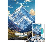 Puzzle per ragazzi da 1000 pezzi con illustrazione del Monte K puzzle per adulti giochi rilassanti regalo di compleanno difficile e stimolante (dimensioni 50x75cm)