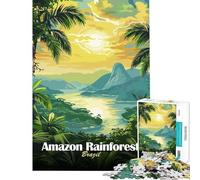Puzzle per ragazzi da 1000 pezzi con illustrazione del paesaggio della foresta amazzonica brasiliana Gioco educativo da 1000 pezzi sfida impegnativa design accattivante (38x52cm)