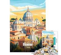 Puzzle per ragazzi da 1000 pezzi con illustrazione del paesaggio urbano di Roma Gioco pratico e stimolante ideale come regalo Taglio di precisione (dimensioni 38x26cm)