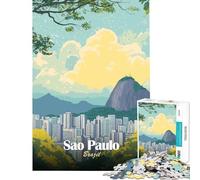 Puzzle per ragazzi da 1000 pezzi con illustrazione del paesaggio urbano di San Paolo Brasile Gioco per famiglie giocattolo educativo regalo per donne e uomini per tutta la famiglia (38x52cm)