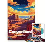 Puzzle per ragazzi da 1000 pezzi con illustrazione del Parco Nazionale di Canyonlands,ritaglio preciso,decorazione creativa e divertente,gioco di pace,pezzo d'arte natalizio (38x26cm)